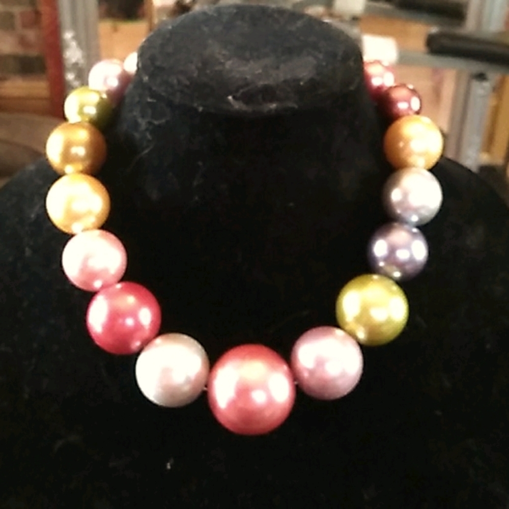 Vintage multicolored bubble necklace